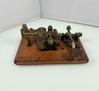Antique 1880 Jh Bunnell Mounted Platform Camelback Telegraph Key   Sounder 20ohm
