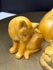 Vintage 1940s Brasstown Carvers Wooden Cat Sculptures     Signed    hb    Set Of 3