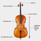 4 4 School Band Student Cello bag bow bridge rosin For Beginner Natural Color