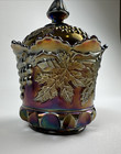 Vintage Northwood Amethyst Carnival Glass Grape   Cable Creamer
