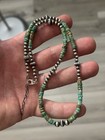 Sterling Silver Native American Sw 5mm Turquoise Navajo Pearl Necklace  925