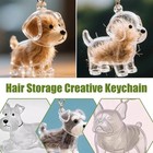Creative Dog Hair Storage Capsules-keychain   Pet-shape Pendan T B1s8