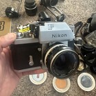 Nikon F Photomic 35mm Slr Film Camera Lot Lenses Bellows Caps Parts Vintage Lens