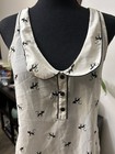 American Rag Tank Top Black Cat Sheer Sleeveless Blouse Size M Cottagecore Goth