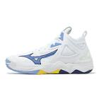 Mizuno Wave Momentum 3 Mid White Blue Men Volleyball Sports Shoes V1ga2317-97