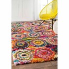 Nuloom Contemporary Modern Geometric Shag Area Rug In Red  Pink  Blue  Yellow