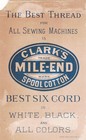 Clark s Mile End Spool Cotton Thread Girl Holding Wheat Straw Vict Card C1880s