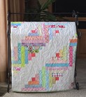 New Baby Girl Scrappy Log Cabin Quilt Shower Gift