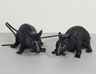 Lot Of 2 Black Rat Mouse Rubber Squeeks Halloween Scary Prop Haunted House 
