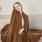 50x60 Chocolate Brown Fleece Throw Blanket  Super Soft Flannel  Lightweight
