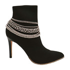 Women Boot Bracelet Silver Metal Chain Shoe Comfortable Band Charm Multi Strands