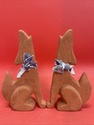 Vintage Southwest Matte Art Pottery Howling Coyote Wolf W Bandana Figure Lot 2