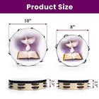 Tambourine 2 Pack 10  And 8  Dove   Bible Church Wooden Double Row Jingles