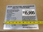 1984 Jeep Custom Wagoneer Sheet Sales Brochure Original Special Value Package