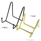 Plate Display Stand 3 Inch Gold 3         Plate Display Holder4       4 Inch Black Me   