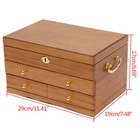 Wooden Jewelry Box 3-tier Lockable Jewelry Organizer Vintage Style Storage Box