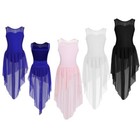 Girls Lyrical Glitter Dress Ballet Modern Contemporary Dance Leotard Costume