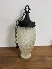 Vintage Mcm Hollywood Regency Hanging Swag Lamp Light Crystal Cut Glass
