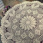 22 -24  Vintage Hand Crochet Lace Doily Round Table Topper Mat Flower Tablecloth