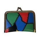 Vintage 1970 s Mini Travel Emergency Pocket Sewing Kit Kiss Lock Patchwork Purse