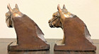Vtg Gladys Brown Edwards Dodge Forge Thoroughbred Horse Bookends Bronze Plated