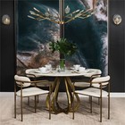 Mercana Parker I Fabric Seat Dining Chair In Cream And Gold  set Of 2 