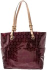 Authentic Michael  Kors Jet Set Designer Tote Bag  Patent Leather Burgundy Logo