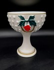 Vintage Candy Bowl Relpo Christmas Pedestal  8  White Ceramic Hobnail Style Mcm