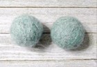 Natural Reusable Wool Dryer Laundry Balls Fabric Softener Handmade Teal 2pc