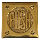 Solid Brass Push Door Plate With Old Fashioned Lettering