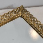 Vintage 1940s Hollywood Regency Flat Gold Tone Vanity Dresser Makeup Tray Mirror