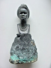 Santeria I Am Everything Priestest Shaman African Stone Statue W Iron Turquoise