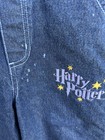 Vintage Y2k 2001 Harry Potter Girls Sparkly Denim Embroidered Overalls Size 6 6x