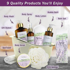 Spa Gift Baskets For Women - Luxury Bath Set With Lavender   Tea 9 Piece 