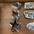 Huge Lot Of Vintage Antique Tin Metal Primitive Cookie Cutters Animals