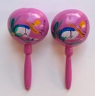 Handmade Mexican From Mexico Maracas Shakers Pink Music Percussion Quantity 2
