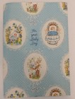 Folded Wrapping Paper Set Vintage 80s Paper Ephemera Crafting Baby Birthday Boy