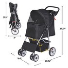 Durable Foldable Dog Stroller Pet Travel Carriage For Pets With Carrier Cart