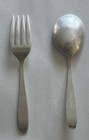 Vintage Lullaby Lul3 Sterling Silver Baby Feeding Fork   Spoon Set 925 4 5  30g