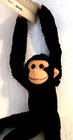 Hanging Monkey Black Plush Loop Hands   Feet 14  Children s Toy Stuffed Animal