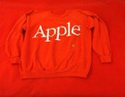     vintage Hanes 80 s Apple Computers Logo Red  Crewneck Usa Sweatshirt Size Xl 