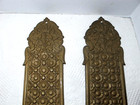 Antique 2pc Solid Brass Door Push Plates Ornate Multi Flowers   Vine Design 23 