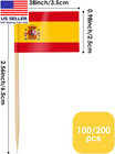 Spain Flag Spainish Toothpick Flags  100 Pcs Small Tiny Spain Cupcake Toppers Fl
