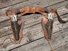 Vintage George Schmidt Co Range Rider Toy Cap Gun Pair Wild Bill Hickok Holsters