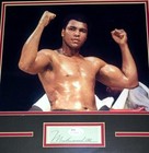 Muhammad Ali Autographed Display-neat Ballpoint Pen Signature-nice Mat   Framing