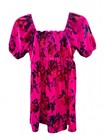 Girl s Velvet Floral Dress 10 12 Fuchsia Puff Sleeve