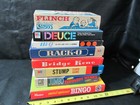 Vintage Board Card Game Flinch Deuce Rack-o Keno Stump Jumbo Tiddledy Winks