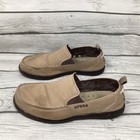 Crocs Walu Slip-on Loafers 11270 Khaki Brown Canvas Boat Shoes Mens Size 10m