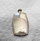 Large Antique Silver Plated Art Deco Perfume Pocket Flask W dipper Early 1900s