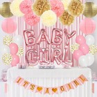 Pink Baby Shower Decorations For Girl With Its A Girl Banner  Baby Girl Letter P